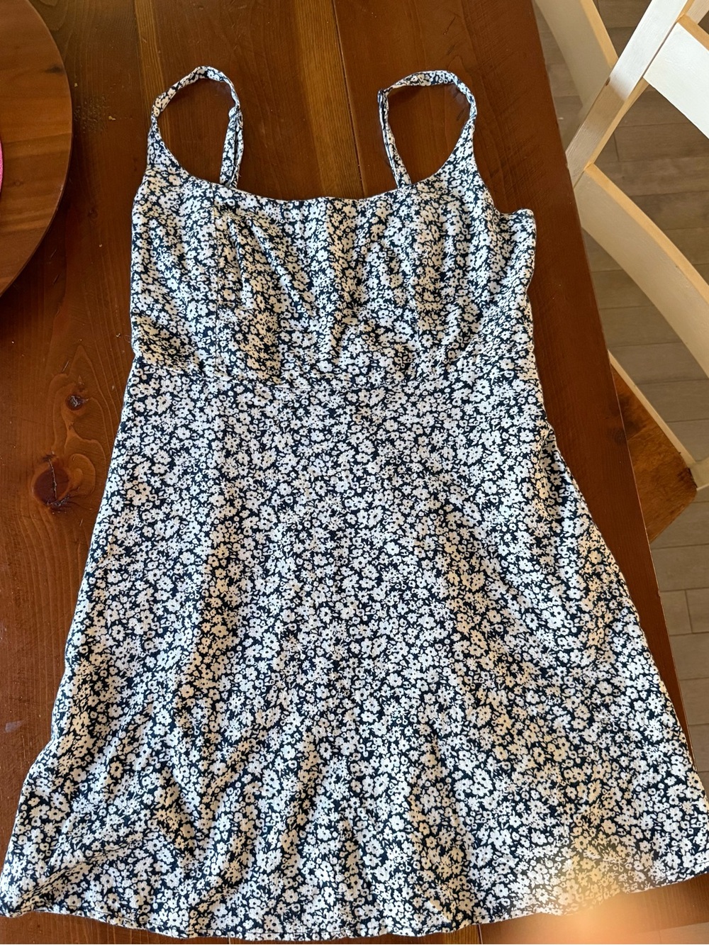 Old Navy Navy and White Smocked Top